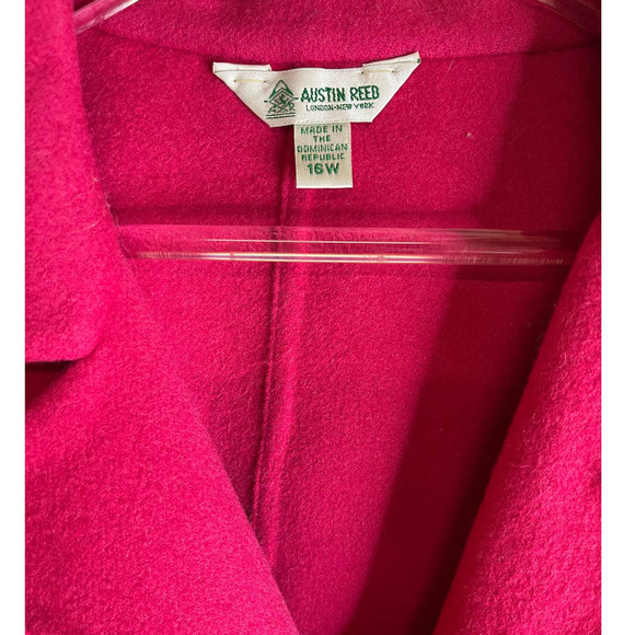 Vintage Austin Reed 100% Wool Open Front Blazer Jacket Coat Barbie Core - Picture 5 of 5